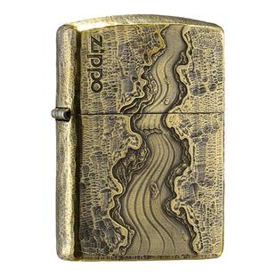 zippo打火机川流不息盔甲官方正版芝宝防风煤油打火机 送男朋友礼