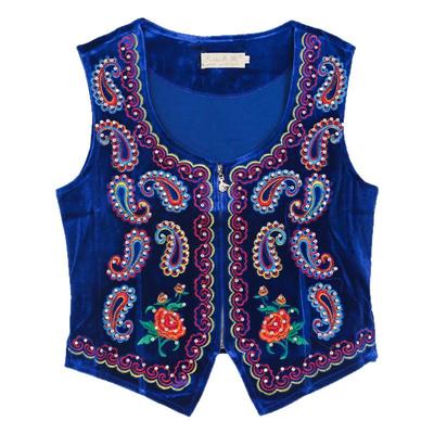 2025金丝绒绣花新疆舞马甲女