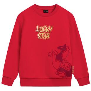 商场同款|李宁儿童红色卫衣男童本命年新年衣服2026马年内搭上衣