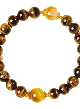 宫里上新天然虎眼石招财手串