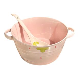 双耳南瓜碗少女粉色系情侣草莓陶瓷家用可爱大容量泡面螺蛳粉碗勺