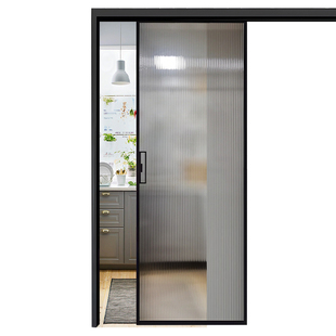 厨房门单扇单轨吊趟门法式推拉门卫生间移门窄边框浴室平开门定制