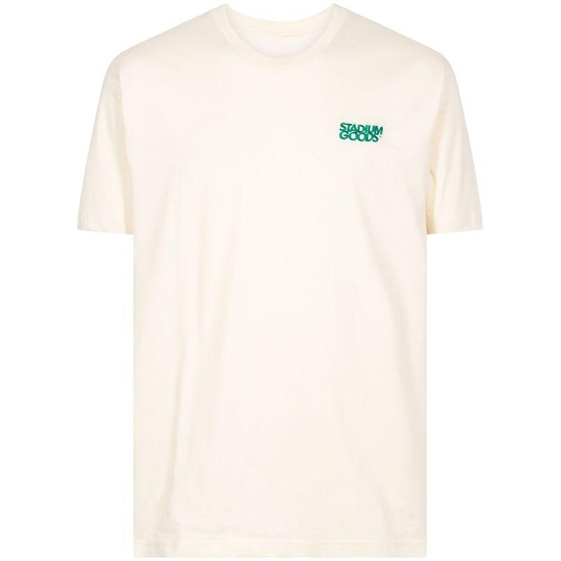 Stadium Goods男女通用Stacked Vintage White/Green logo刺绣T恤