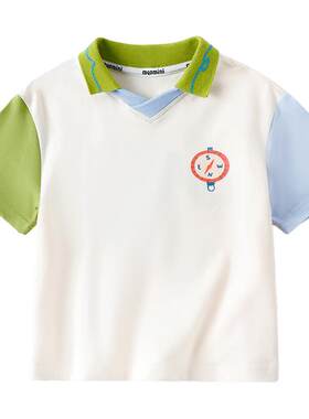 mqdmini男童夏季v领短袖polo衫