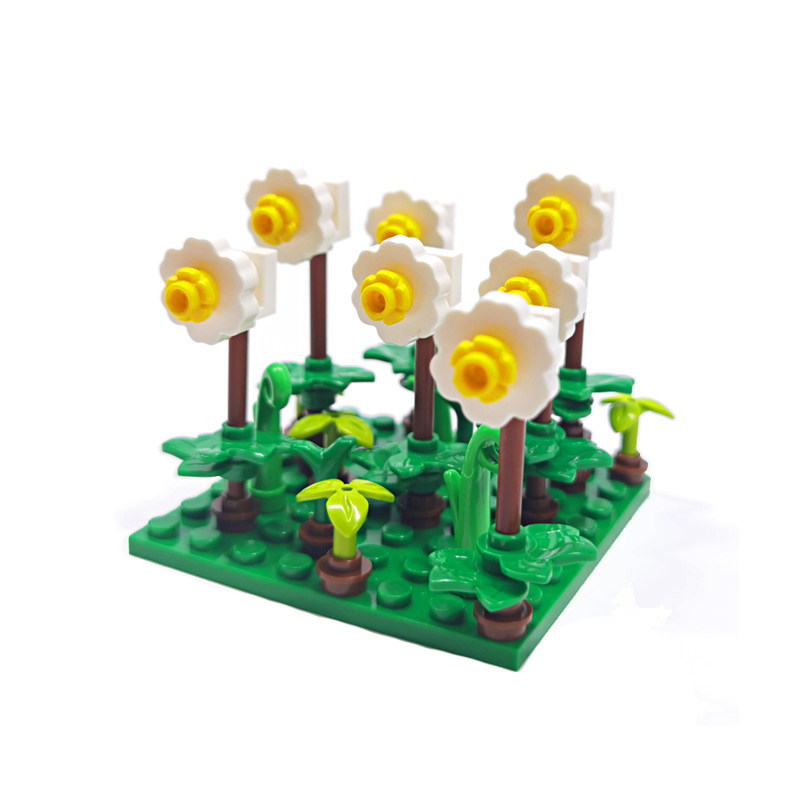小积木颗粒MOC花束菊花丛雏菊