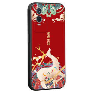 昊淘适用于VIVOY76s手机壳V2156A软壳voivy76s轻奢Y76s红色y76s t1版中式风格viov Y76s古典v2156a热销款y74s