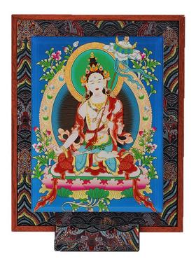 藏式实木彩绘装裱立体相框唐卡