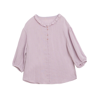 文艺复古常规全亚麻女