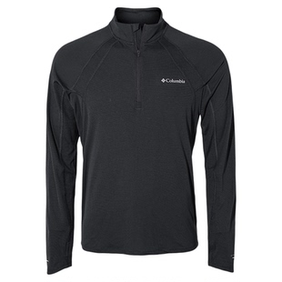 2026春夏新哥伦比亚户外男吸湿速干透气半拉链跑步长袖T恤AE3243