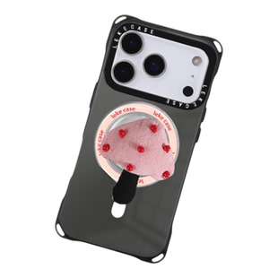 秋冬波点小蘑菇适用苹果17手机壳带挂绳15手腕iphone16promax四角开孔13磁吸支架14手提带子小米17pro防摔12