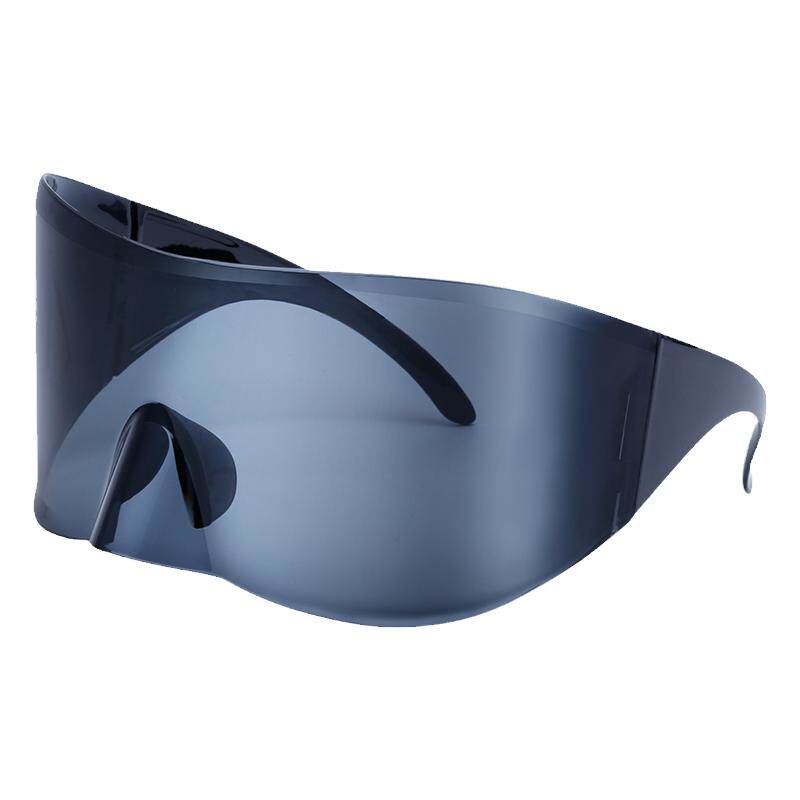 欧美嘻哈复古未来科技感炫酷墨镜超大朋克运动风太阳镜sunglasses