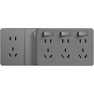 扩展式插座86型带开关厨房多孔墙面无线插排转换器多功能拓展插座