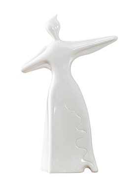 陶瓷手工艺品仕女摆件家居博古架展示柜桌面侍女装饰品少女摆设