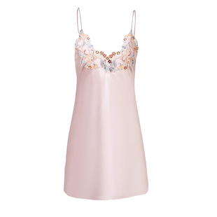 2024秋冬insLP25周年手工刺绣蕾丝真丝混纺家居服睡裙吊带裙睡衣