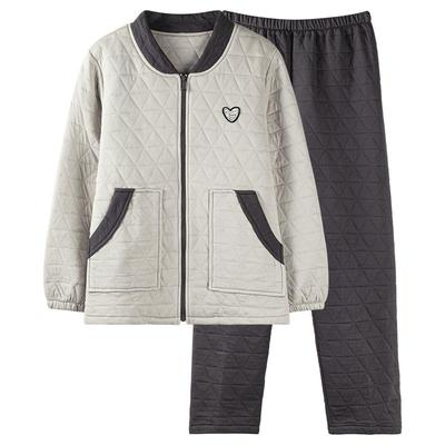 睡衣女士秋冬款纯棉夹层家居服