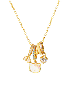 KT猫多巴胺环扣项链女毛衣链