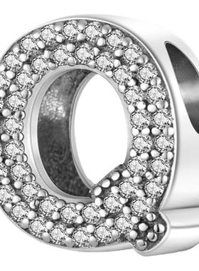 潘家风格DIY字母系列吊坠铜镀925银英文字母串珠首饰文字符号系列