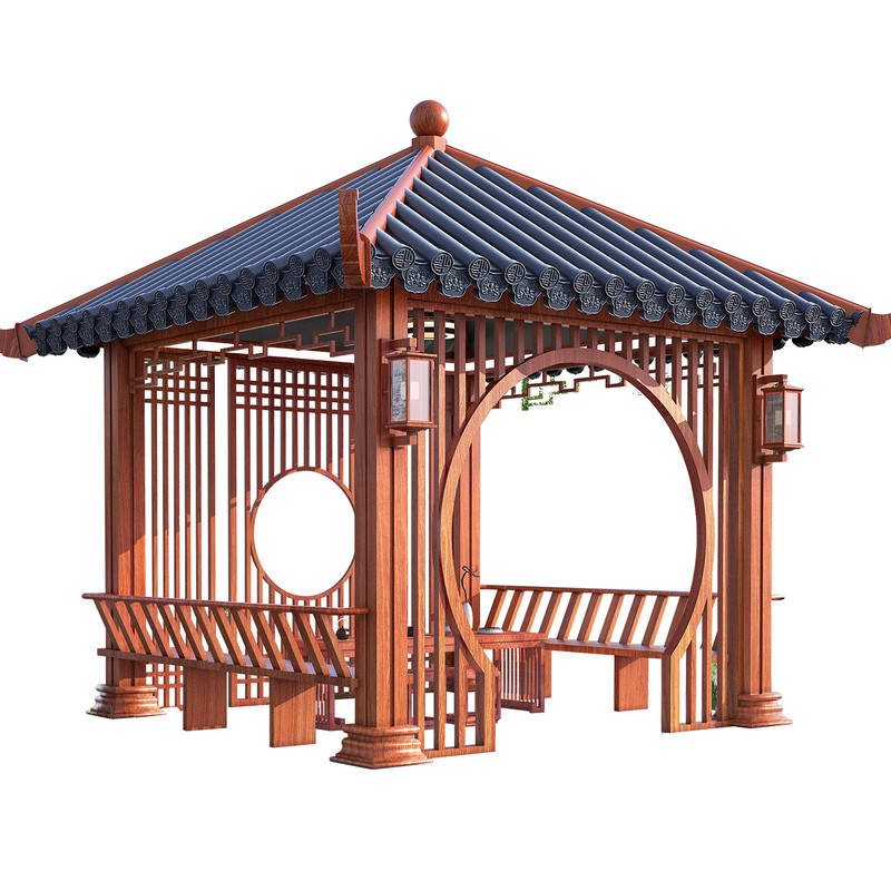 仿古六角铝合金凉亭工厂已装样板