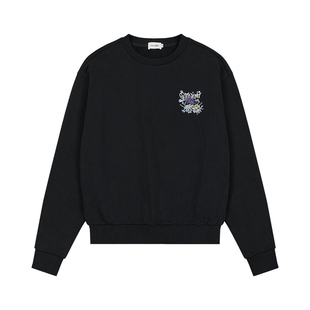 GOODBAI 花朵logo印花圆领卫衣