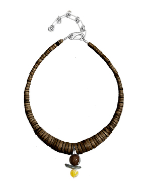 项链项链自然论椰壳天然石玛瑙