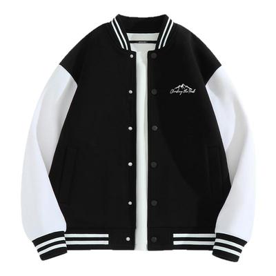 真维斯黑色重磅棒球服夹克男秋季