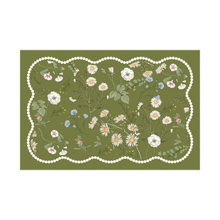 入户门地垫绿色高级感进门门口玄关脚踏垫耐脏防滑可裁剪丝圈垫子