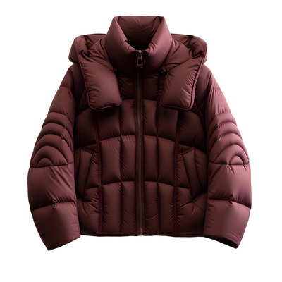 雅鹿可拆卸帽修身显瘦羽绒服