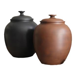 357克茶饼醒茶罐云南建水紫陶原矿泥料密封防潮散大号400克散茶罐