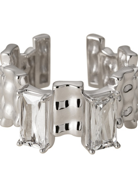 素图女纯银轻奢高级不规则戒指