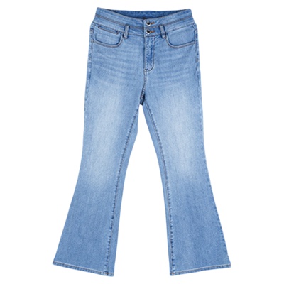 A21女高腰窄脚小直筒牛仔九分裤