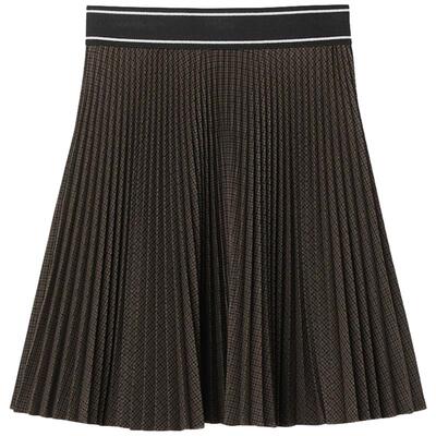 SANDRO高腰气质褶裥短款半身裙