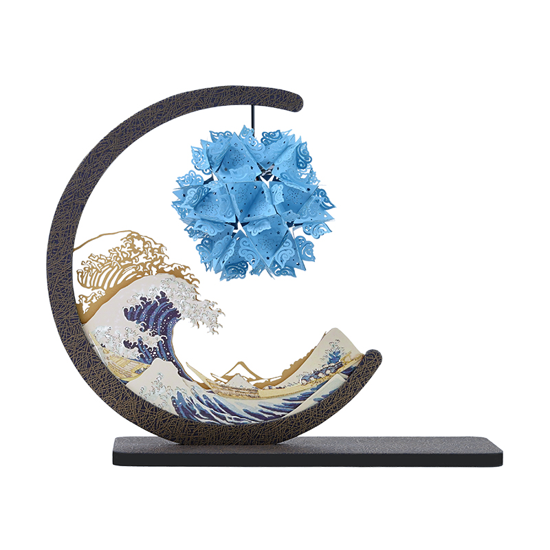 神奈川沖浪里diy紙雕燈文創(chuàng)小夜燈中式手工創(chuàng)意生日禮物擺件女生