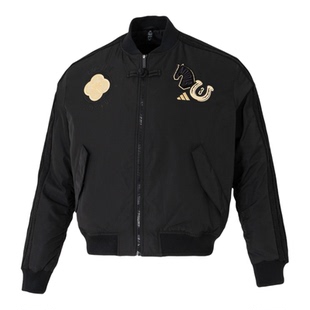 阿迪达斯新年款外套男2026马年新款加厚休闲运动服飞行夹克KQ5093