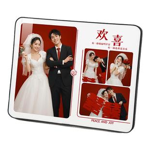 结婚纱照相框定制水晶摆台高清洗照片做多张相片冲打印加制作相册