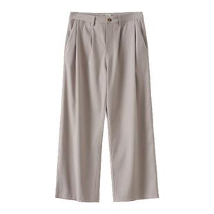 BUTTBILL 25SS日系复古休闲长裤子男情侣廓形宽松双褶裥通勤西裤