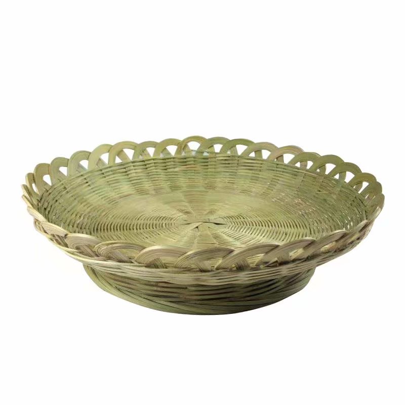 竹编收纳筐制品手工工艺品点心