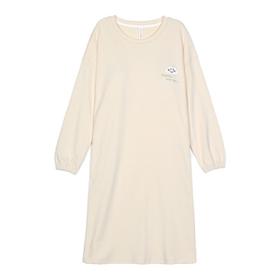 睡裙女秋季纯棉带胸垫长袖全棉秋冬季女士雅淡睡衣秋女款2025新款