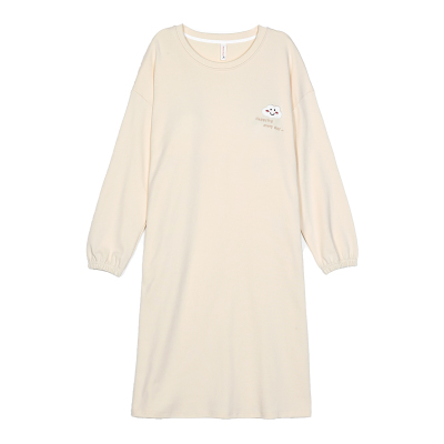 睡裙女秋冬季纯棉带胸垫长袖全棉