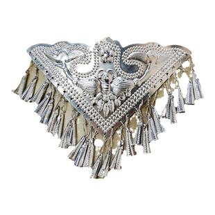 红色三角女童帽少数民族配饰 三角夹子银饰侗族佤族苗族彝族头饰