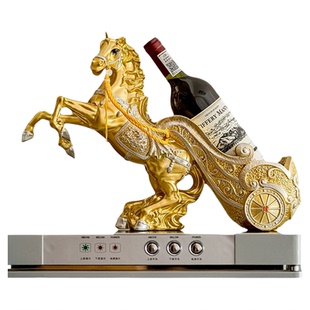 马到成功轻奢中式创意红酒葡萄酒架摆件乔迁新房家居酒柜摆设装饰