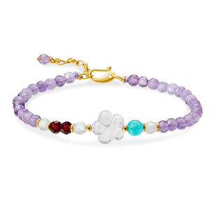 麦玲玲天然粉水晶手串招桃花旺姻缘手链紫水晶首饰节日送礼物女