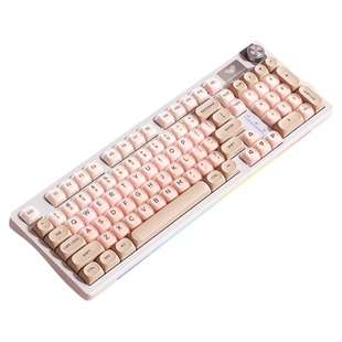 狼蛛口红粉底液无线机械键盘鼠标套装蓝牙电脑女生办公高颜值S98