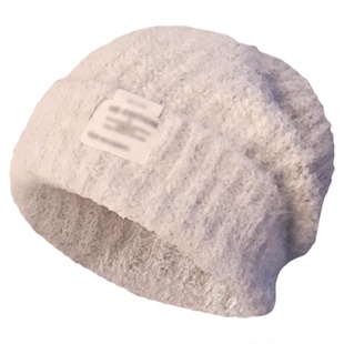 帽子女款2025新款冬毛线帽显脸小毛绒冷帽大头围保暖针织帽护耳帽