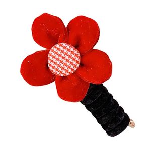 女童新年爆款大红喜庆绕绕电话线发圈简易上手快速麻花辫发饰头绳