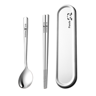 316筷子勺子套装小学生专用不锈钢餐具套装一人用便携餐具收纳盒