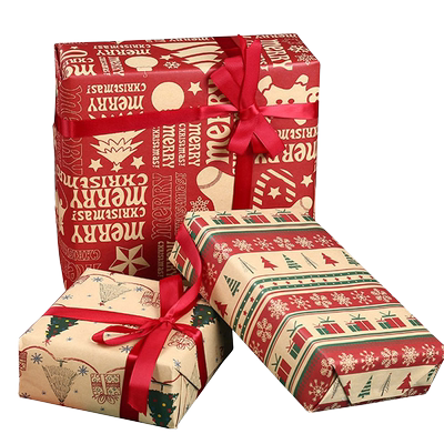 圣诞礼品包装纸高档包装纸diy