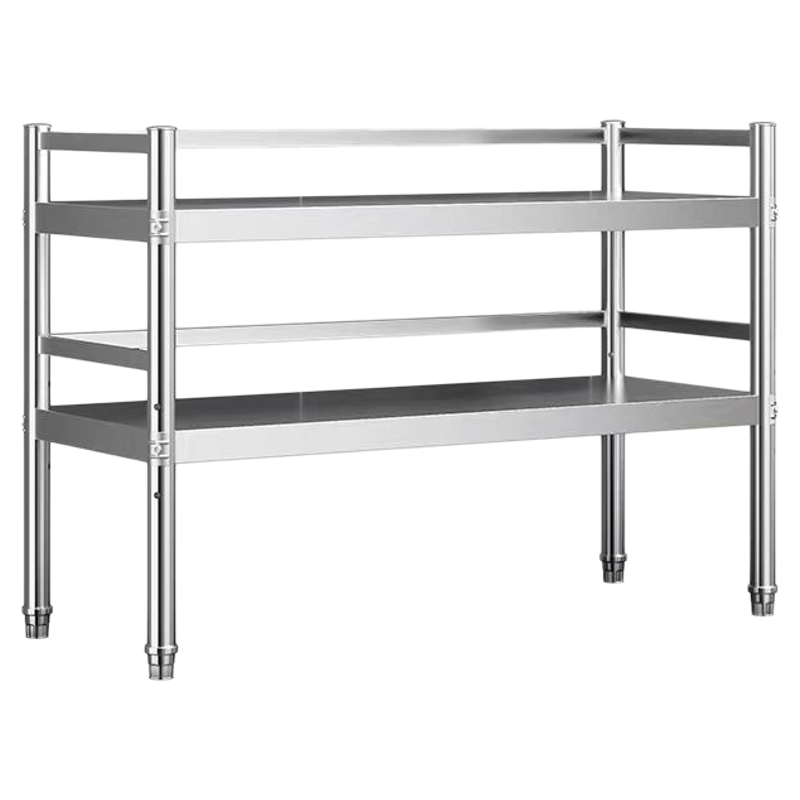 304不锈钢置物架厨房台面双层货架微波炉架子烤箱锅架调料收纳架