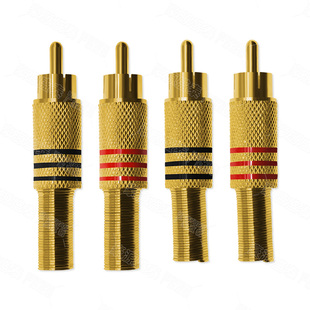 镀金RCA莲花插头 音频视频AV信号音响公插头座梅花莲花线监控接头