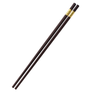 中式咖啡色金头合金筷子家庭酒店高档10双装耐高温家用商用防滑筷