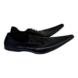 暗黑风复古单鞋尖头巫师鞋男女德比鞋情侣乐福鞋加长鸭掌休闲皮鞋